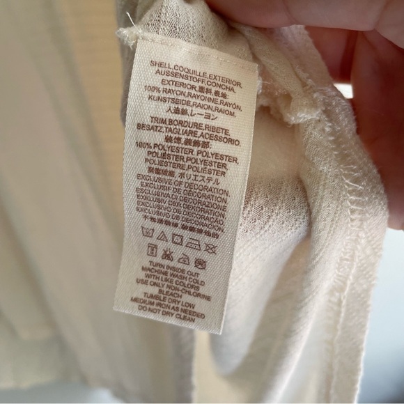 Free People Saheli mock neck mesh lace embroidered ivory top white - Picture 5 of 7